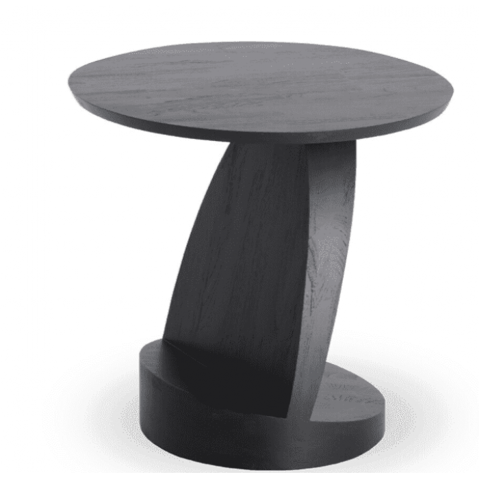 Ethnicraft Teak Oblic Black Side Table W52/D52/H49cm – Black Tainted FSC Certified Solid Teak-10185